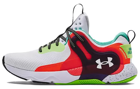 Кроссовки мужские низкие белые/оранжевые Under Armour