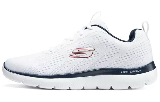 Кроссовки мужские низкие белые/синие Skechers