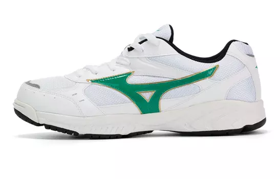 Кроссовки мужские низкие белые/зеленые Mizuno