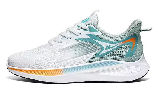 Кроссовки мужские низкие белые/зеленые Warrior