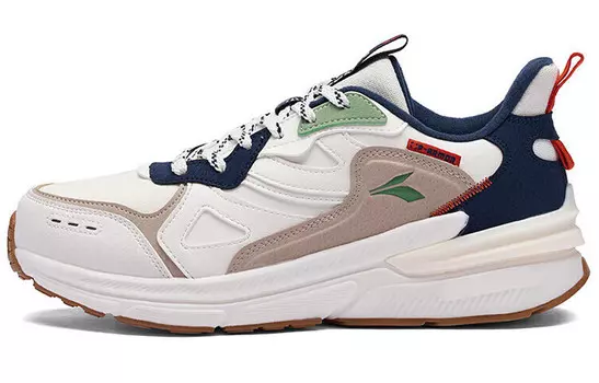 Кроссовки мужские низкие белый/коричневый/синий 361°