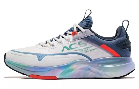 Кроссовки мужские низкие белый/синий/красный Qiaodan