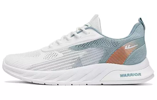 Кроссовки мужские низкие белый/зеленый/оранжевый Warrior