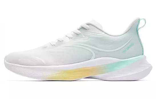 Кроссовки мужские низкие белый/зеленый/желтый Qiaodan