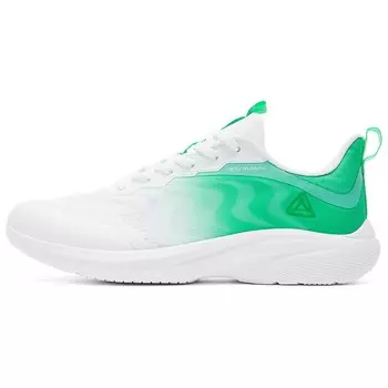 Кроссовки мужские низкие, большие, белые/капустно-зеленые Peak