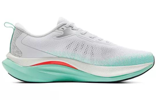 Кроссовки мужские низкие большие белые/новые зеленые Peak