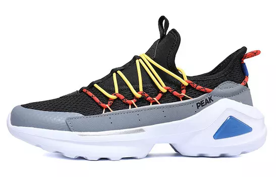 Кроссовки мужские низкие черные/голубино-серые Peak