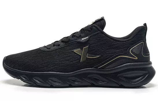 Кроссовки мужские низкие черные/новые металлические золотистые Xtep