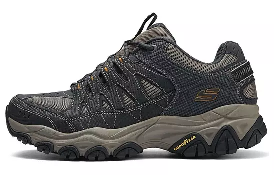 Кроссовки мужские низкие черные/зеленые Skechers