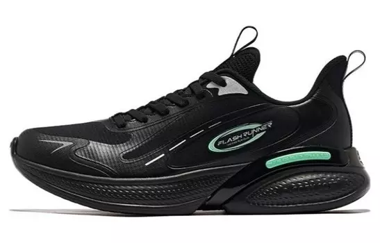 Кроссовки мужские низкие черный/зеленый Qiaodan