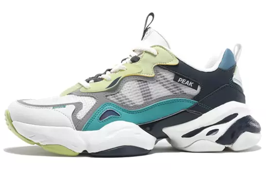 Кроссовки мужские низкие Meter/белые/зеленые Peak
