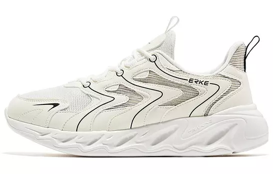 Кроссовки мужские низкие микрокристаллические белый/орто-черный Erke