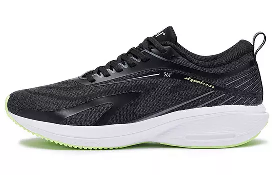 Кроссовки мужские низкие Obsidian Black/флуоресцентный ярко-зеленый 361°