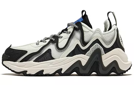 Кроссовки мужские низкие позитивные черный микрокристаллические белый Erke