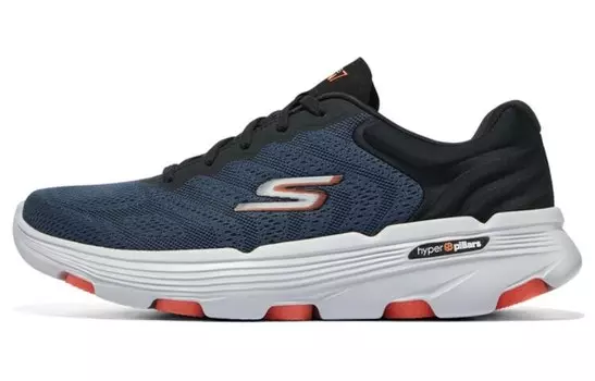 Кроссовки мужские низкие синие с черной надписью Skechers