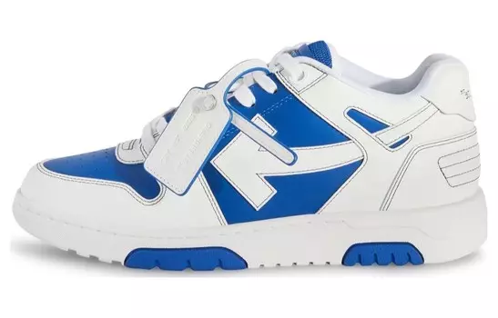 Кроссовки мужские Off-White кожаные, синий / белый