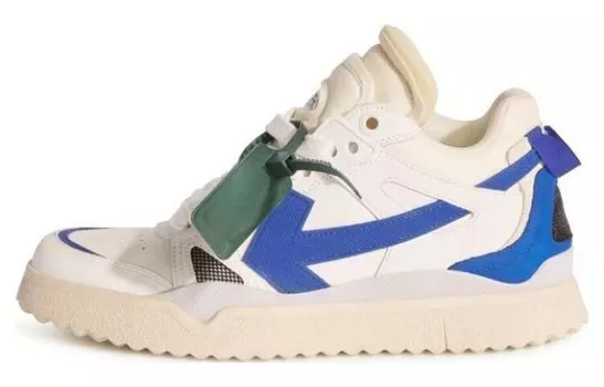 Кроссовки мужские Off-White Sponge средней высоты, белый / синий