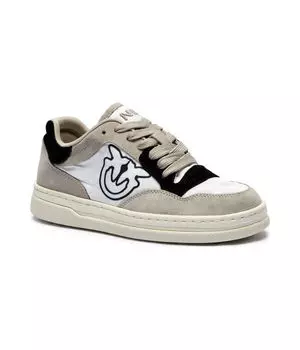 Кроссовки мужские Pinko Мэнди кожаные комбинированные, бежевый/белый