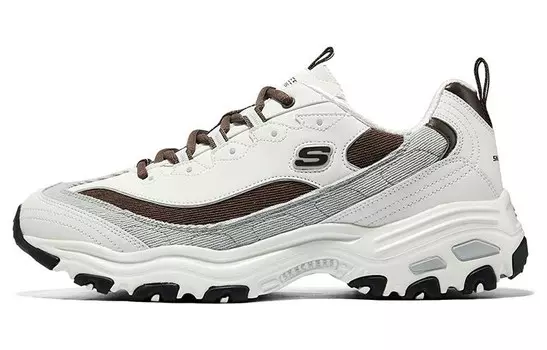 Кроссовки мужские с низким верхом белые/коричневые/серые Skechers