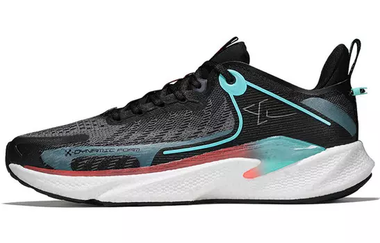 Кроссовки мужские с низким верхом, черные/дымчато-серые/зеленые авроры Xtep