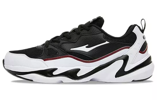 Кроссовки мужские с низким верхом, цвет: черный как смоль/коралловый, темно-красный Erke