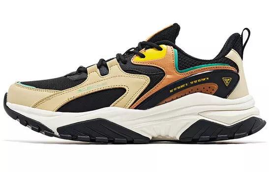 Кроссовки мужские с низким верхом, цвет черный как смоль/светло-коричневый как овсянка Erke