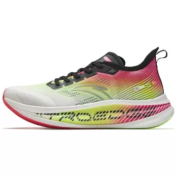 Кроссовки мужские с низким верхом цвета слоновой кости / флуоресцентный зеленый / сияющий малиновый Anta