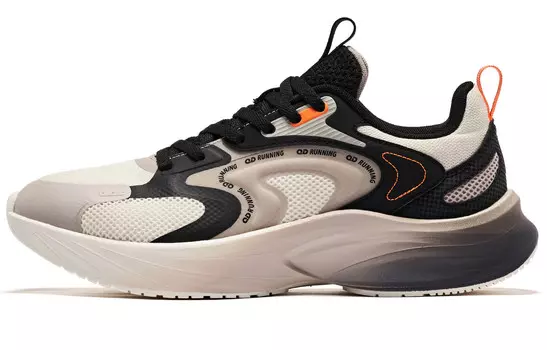 Кроссовки мужские с низким верхом цвета слоновой кости, черный Qiaodan