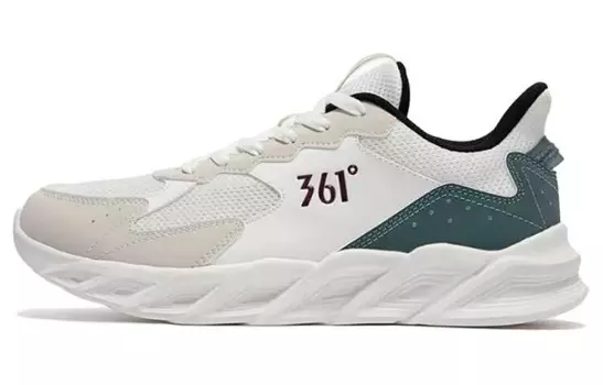 Кроссовки мужские с низким верхом Feather Белый/темно-зеленый сосновый 361°