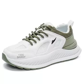 Кроссовки мужские с низким верхом Kuding, цвет White/Khaki