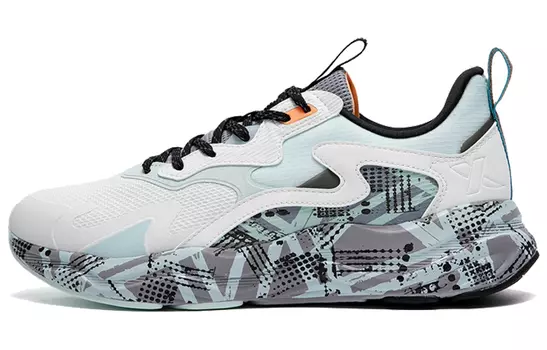 Кроссовки мужские с низким верхом Sail Белый / Пена Зеленый / Зеленый Дерево Серый Xtep