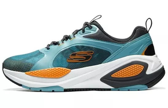 Кроссовки мужские с низким верхом светло-голубые/разноцветные Skechers