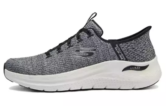 Кроссовки мужские Slip Ins с низким верхом белого/черного цвета Skechers