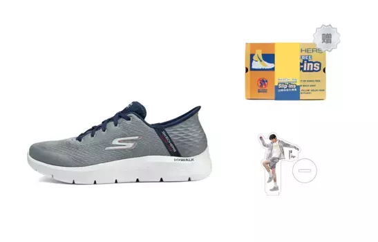 Кроссовки мужские Slip Ins с низким верхом серые/синие Skechers