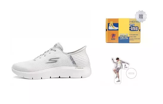 Кроссовки мужские Slip Ins с низким верхом, белые/серые Skechers