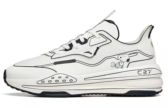 Кроссовки мужские Snoopy X C37 Series Low-top, черные/белые Anta