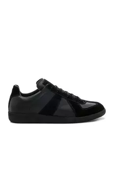 Кроссовки мужские Soft Leather & Velour Replica Sneakers Maison Margiela, черный