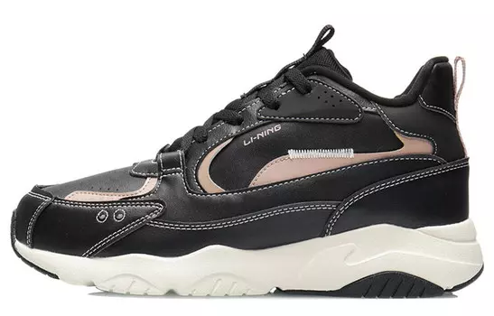 Кроссовки мужские среднего размера, черные/абрикосовые Lining