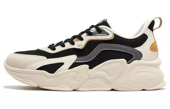 Кроссовки мужские толстые низкие 361°, цвет Obsidian black/oat milk