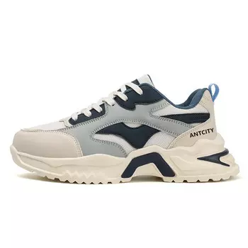 Кроссовки мужские толстые низкие Ant City, бежевый/зеленый