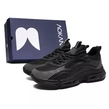Кроссовки мужские толстые низкие Aokang, цвет Black Gray [Standard Sports Shoe Size]