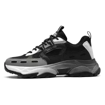 Кроссовки мужские толстые низкие Aokang, цвет Black Gray