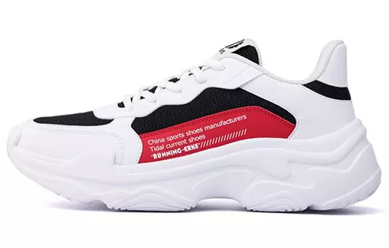 Кроссовки мужские толстые низкие белый/красный Erke