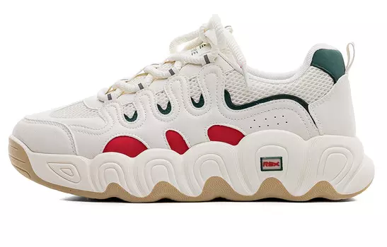 Кроссовки мужские толстые низкие бежевый/зеленый Renben