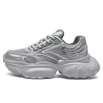 Кроссовки мужские толстые низкие Cabbeen, цвет Silver Gray