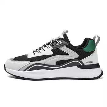 Кроссовки мужские толстые низкие Camosi, черный/зеленый