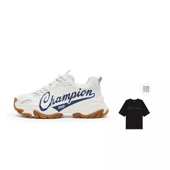 Кроссовки мужские толстые низкие Champion, цвет Beige (Buy Gift Short-sleeved)