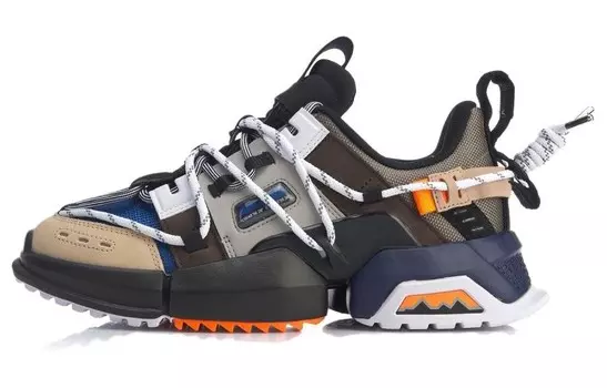 Кроссовки мужские толстые низкие черные/коричневые Lining