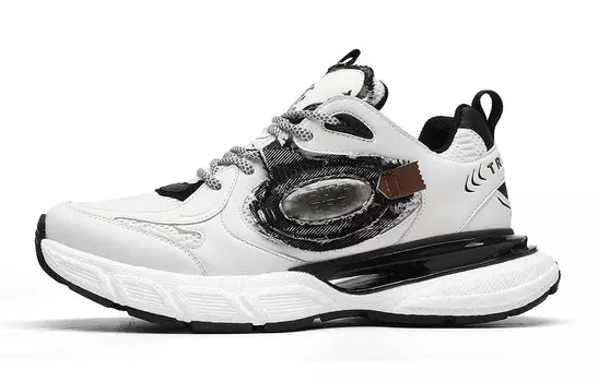 Кроссовки мужские толстые низкие черный/белый Trumppipe