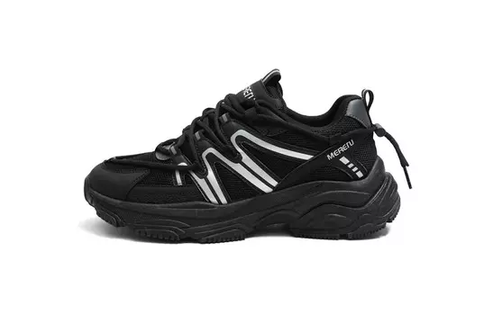Кроссовки мужские толстые низкие черный Meiretu